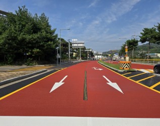 금성로 지중화사업 구간 포장복구공사(미끄럼방지포장재)